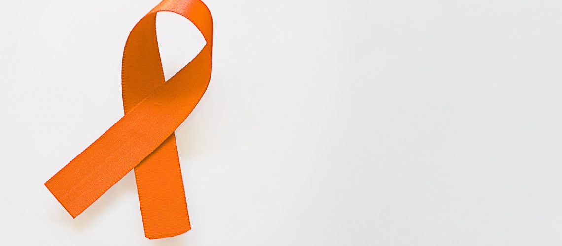 Orange december, national Skin Cancer Prevention Campaign. Orange ribbon.